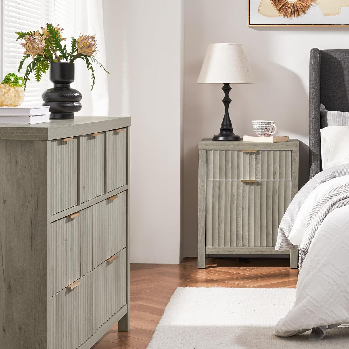 Oxford Fluted 47'' Wide 7 Drawer Bedroom Dresser