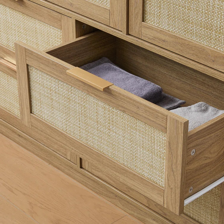 Rattan 7-Drawer Dresser Storage Chest