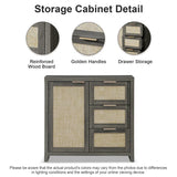 Rattan 3-Drawer 3-Door Storage Cabinet