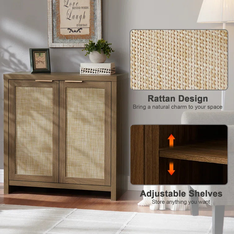 Rattan 2-Door Storage Sideboard