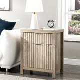 Oxford 2 Drawer Nightstand with Charging Station, Fluted Panel