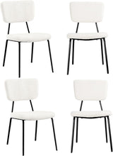 Boucle Fabric Dining Chairs Set of 4