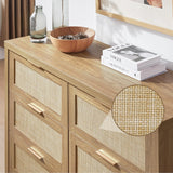 Rattan 6-Drawer Dresser Storage Chest