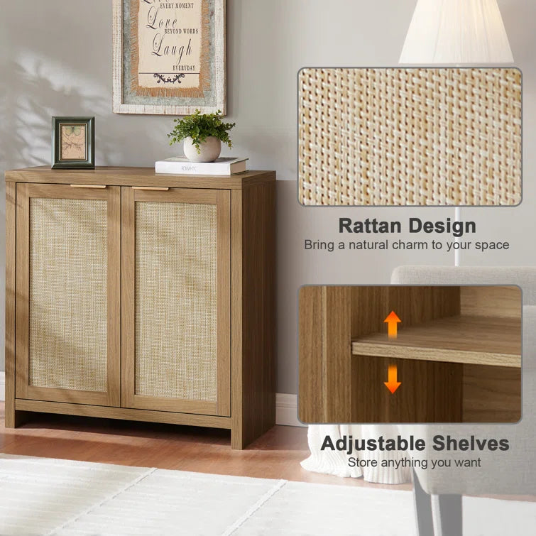 Rattan 2-Door Storage Sideboard