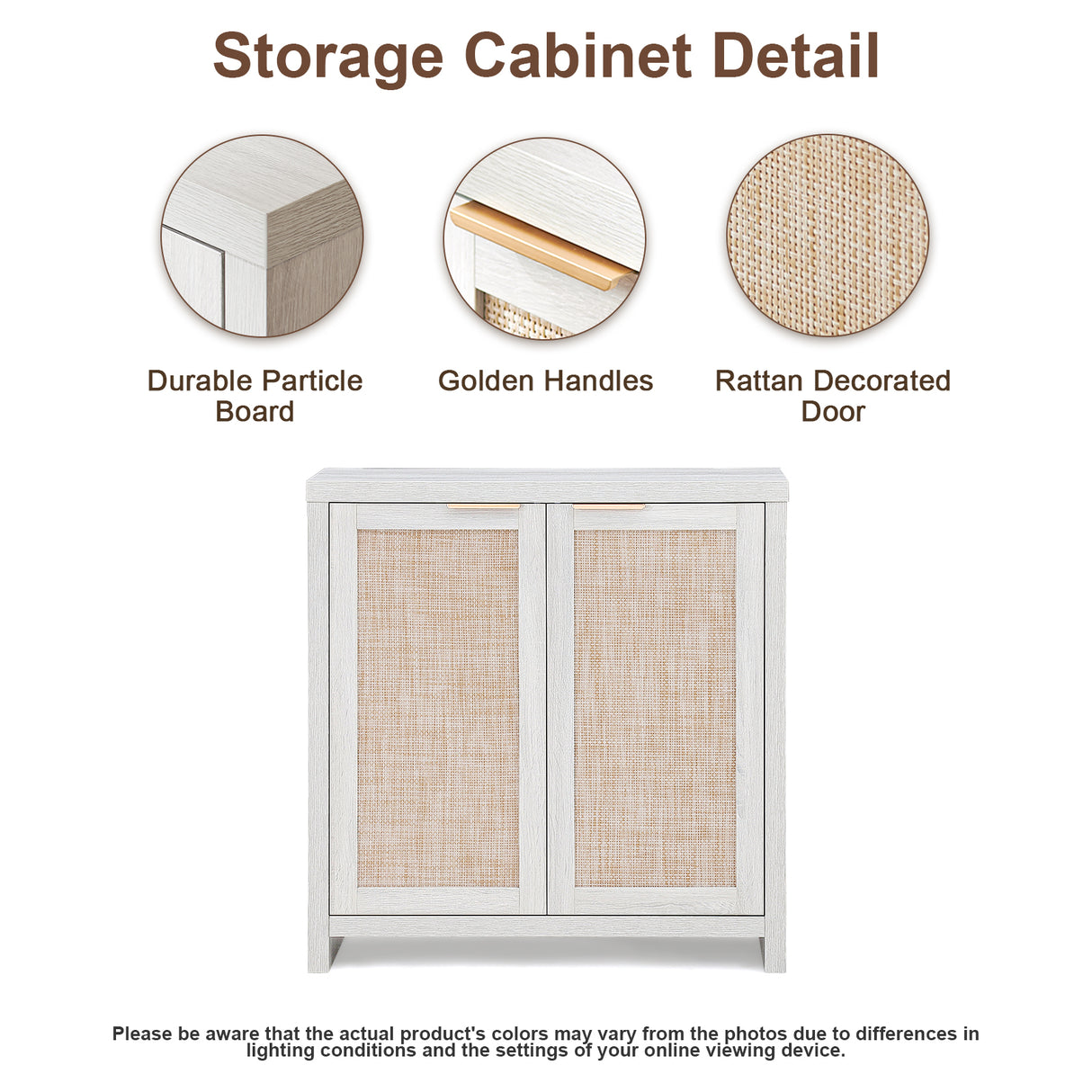 Rattan 2-Door Storage Sideboard