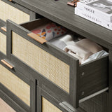 Rattan 6-Drawer Dresser Storage Chest