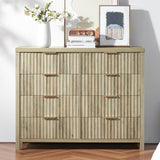 Oxford Fluted Wide Modern Wooden Chest of 6 Drawers