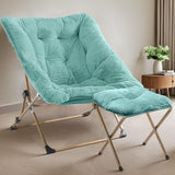 Foldable Faux Fur Comfy Saucer Chair