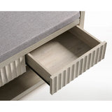 Wooden Fluted Shoe Storage Bench with 2 Drawers