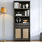 Hampstead Rattan 5-Shelf Bookcase with Door Cabinet