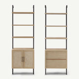 Rattan Ladder 5 Tier Open Tall Bookshelf