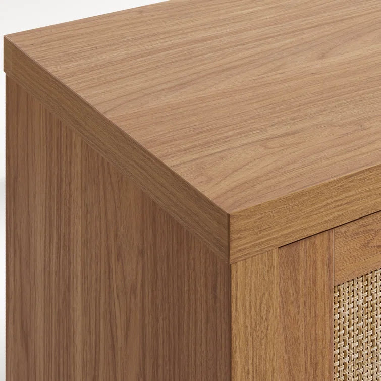 Rattan 4-Door Storage Sideboard Cabinet