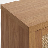 Rattan 4-Door Storage Sideboard Cabinet