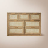 Rattan 7-Drawer Dresser Storage Chest