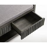 Wooden Fluted Shoe Storage Bench with 2 Drawers