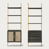 Rattan Ladder 5 Tier Open Tall Bookshelf