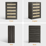 5 Drawer Rattan Dresser Storage Cane Cabinet