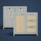 Rattan 3-Drawer 1-Door Storage Cabinet