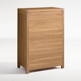 Wooden 5 Drawer Dresser Storage Cane Cabinet