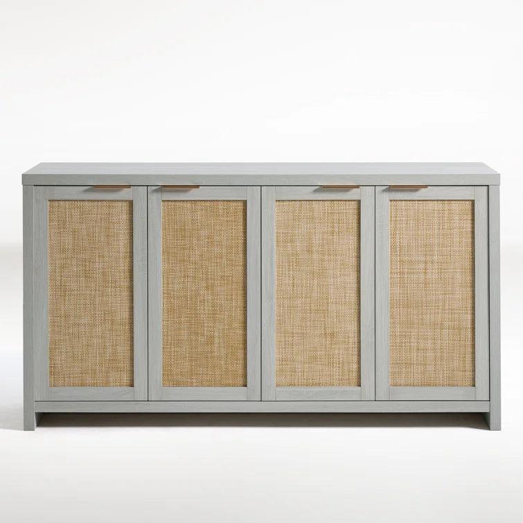 Rattan 4-Door Storage Sideboard Cabinet