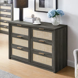 Rattan 6-Drawer Dresser Storage Chest