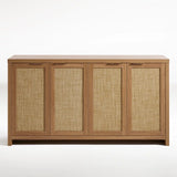 Rattan 4-Door Storage Sideboard Cabinet