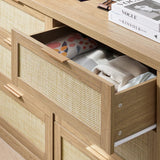 Rattan 6-Drawer Dresser Storage Chest