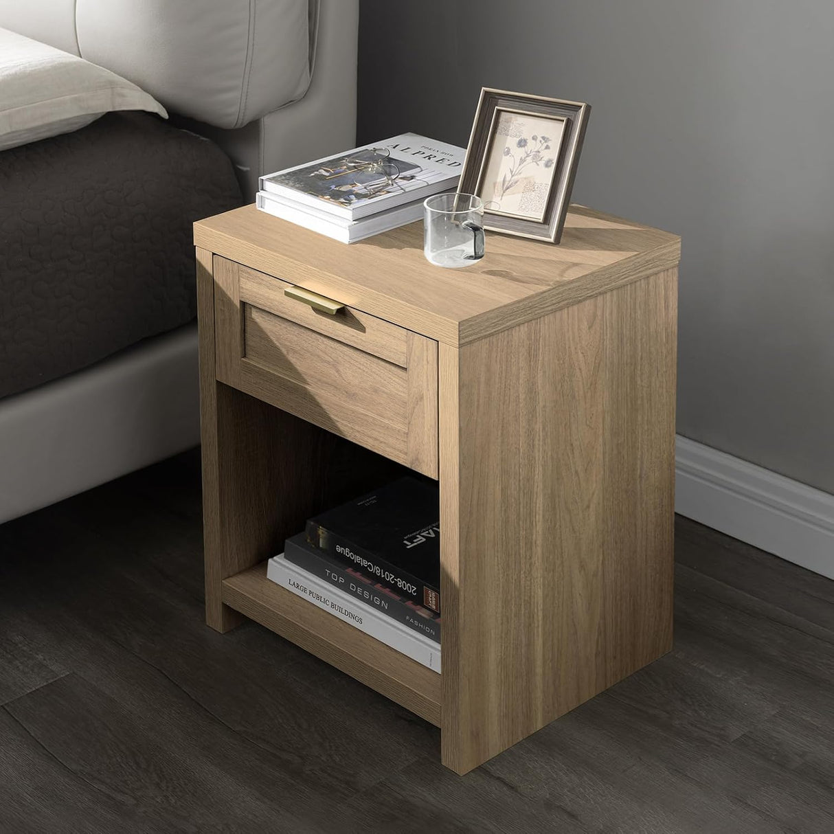 Wooden Single-Drawer Nightstand