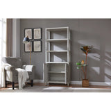 Wooden Fluted 5-Tier Large Tall Book Shelf with Doors Cabinet