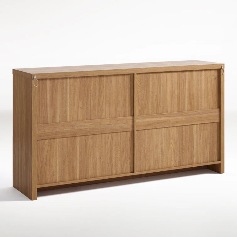 Rattan 4-Door Storage Sideboard Cabinet