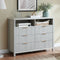 Wooden Fluted Wide Modern Chest of 6 Drawers