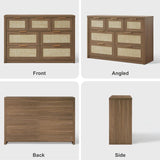 Rattan 7-Drawer Dresser Storage Chest