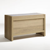 Wooden Fluted Shoe Storage Bench with 2 Drawers