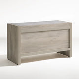 Wooden Fluted Shoe Storage Bench with 2 Drawers