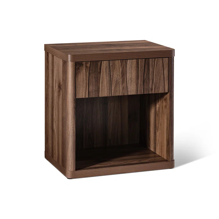 Wooden Wave Pattern Night Stand