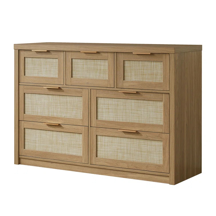 Rattan 7-Drawer Dresser Storage Chest