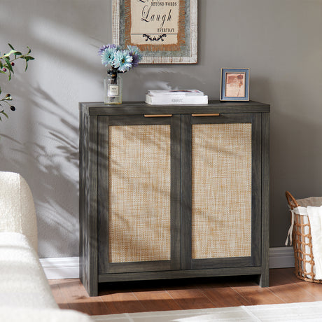 Rattan 2-Door Storage Sideboard