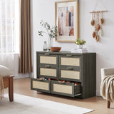 Rattan 6-Drawer Dresser Storage Chest