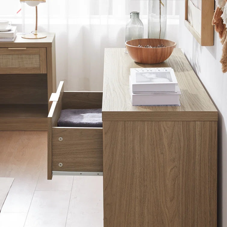 Rattan 7-Drawer Dresser Storage Chest