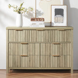 Wooden Fluted 7-Drawer Dresser Storage Chest